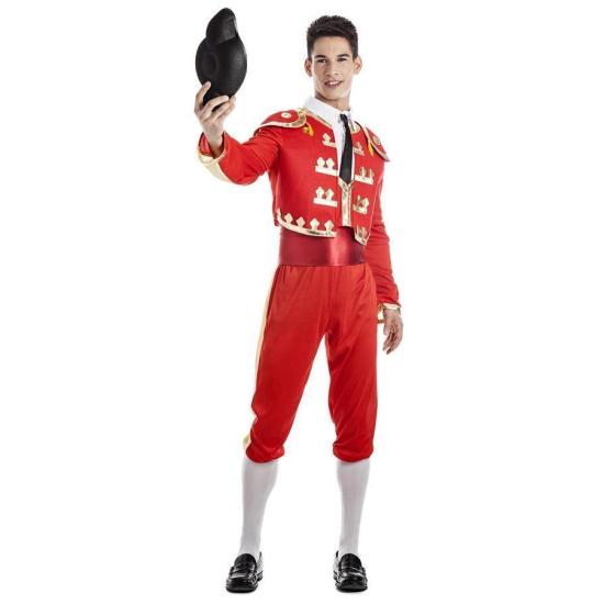 Fato de toureiro vermelho com luzes para adulto Fato de toureiro vermelho com luzes para adulto