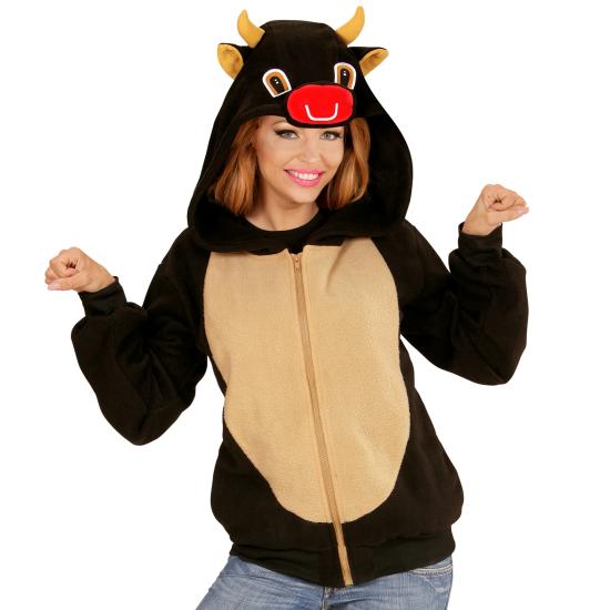 Fantasia de touro, moletom com capuz, preta,