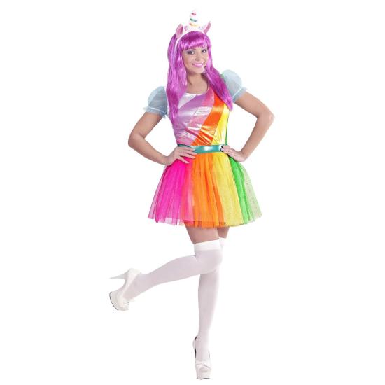 Fantasia de unicórnio de fantasia adulta.