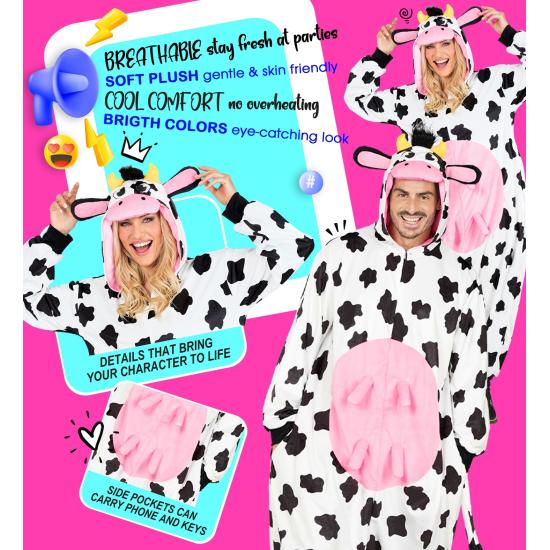 Fantasia de vaca unissex para adultos