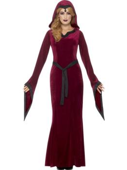 Disfraz vampiresa de terciopelo granate para mujer