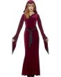 Disfraz vampiresa de terciopelo granate para mujer