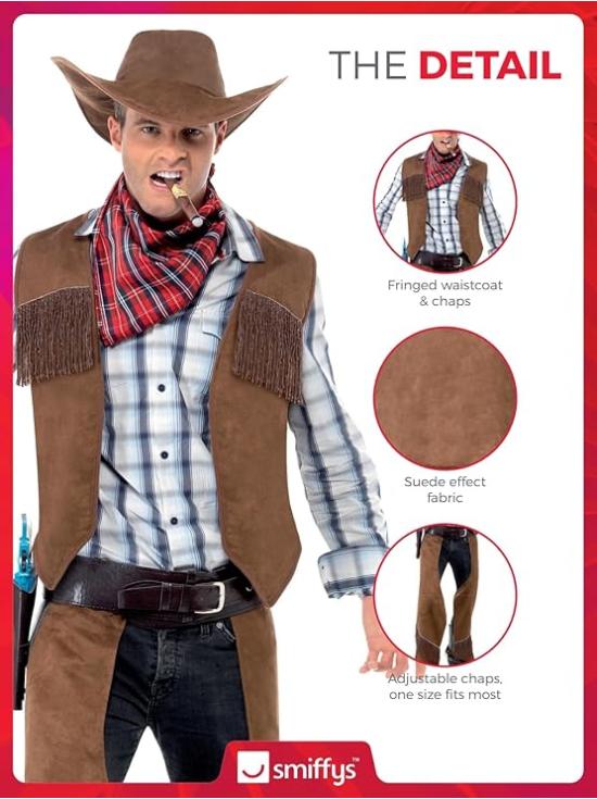 Fato de cowboy do Texas para adulto
