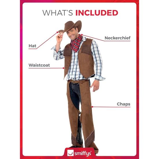 Fato de cowboy do Texas para adulto