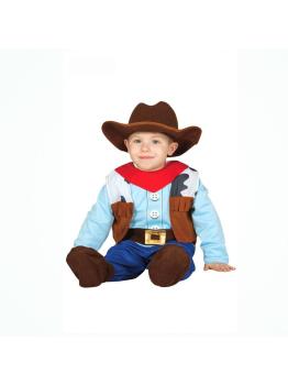 Fantasia de cowboy de bebê amadeirado.