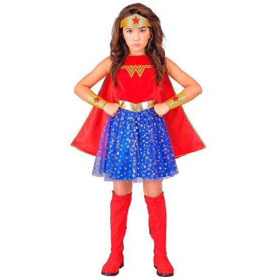 Fantasia de Garota Maravilha para Meninas – Inclui Capa, Tiara, Vestido e Pulseiras | Fantasia de Super-Herói Infantil Fantasia de Garota Maravilha para Meninas – Inclui Capa, Tiara, Vestido e Pulseiras | Fantasia de Super-Herói Infantil