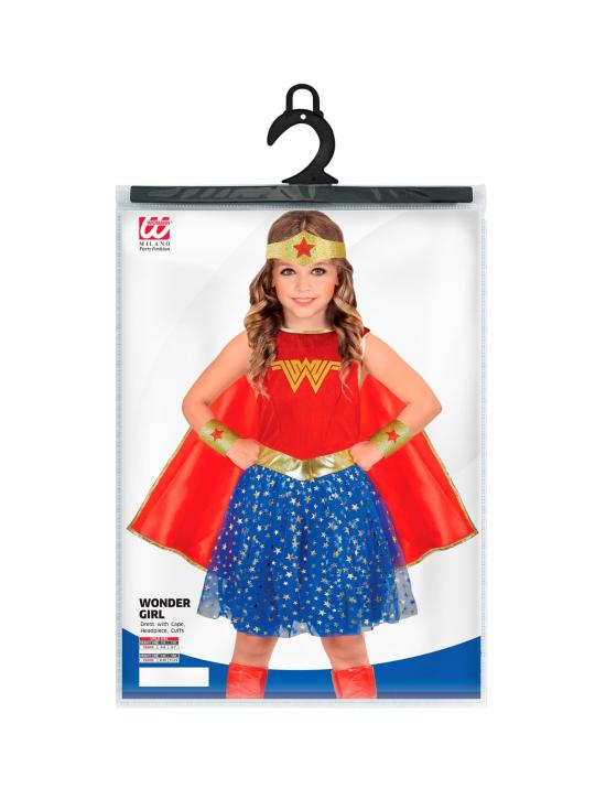 Fantasia da Mulher Maravilha para Meninas – Inclui Capa, Tiara, Vestido e Pulseiras | Roupa de Super-Heroína Infantil