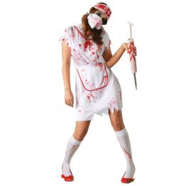 Fantasia de enfermeira zumbi de Halloween tamanho 42-44