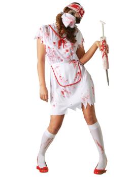Fantasia de enfermeira zumbi de Halloween tamanho 42-44