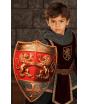 Escudo de madeira em forma de coração de leão para trajes medievais