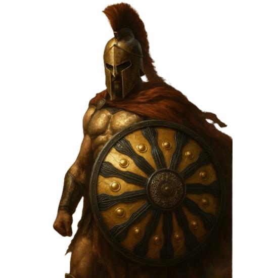 Escudo Espartano 45 cm - Acessório para Traje de Guerreiro Grego e Viking