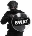 Escudo SWAT de 58 cm para trajes de policiais e forças especiais.