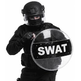 Escudo SWAT de 58 cm para trajes de policiais e forças especiais.