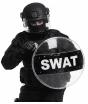 Escudo SWAT de 58 cm para trajes de policiais e forças especiais.