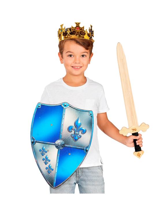 Espada de cavaleiro de madeira de 60 cm para trajes medievais.