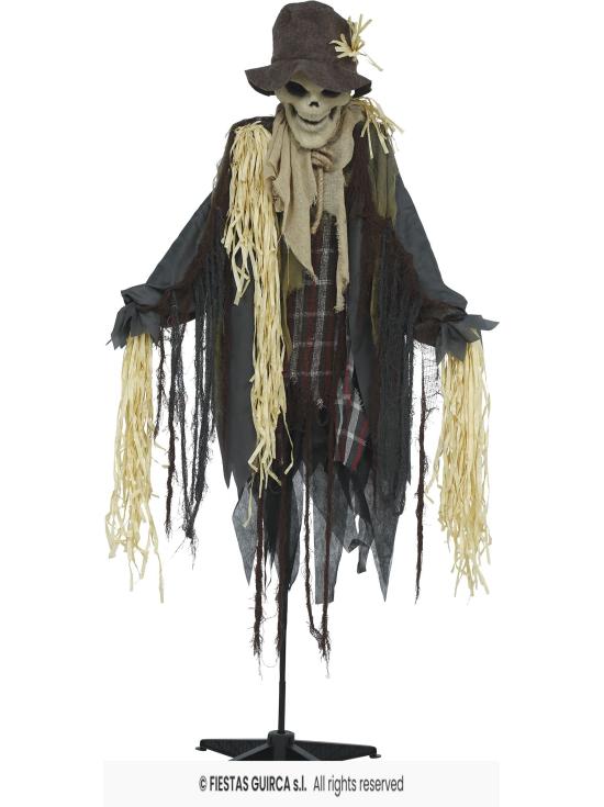 Espantalho animado com olhos vermelhos para o Halloween