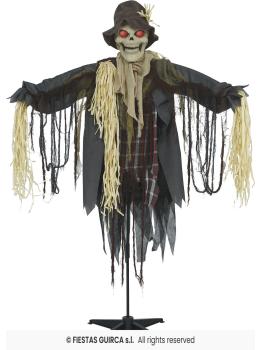 Espantalho animado com olhos vermelhos para o Halloween