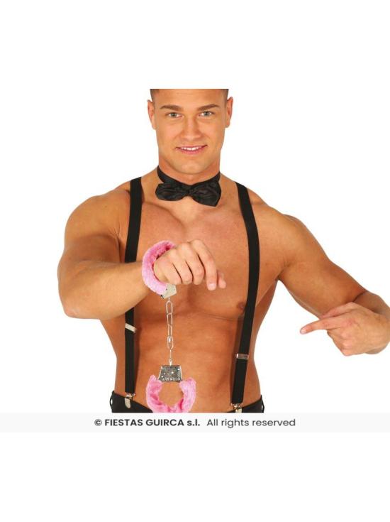Algemas de cabelo rosa com chave