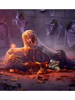 Zombie Skeleton Groundbreaker com Movimento 120 cm