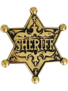Estrela do Xerife – Distintivo de Metal Dourado com Fecho
