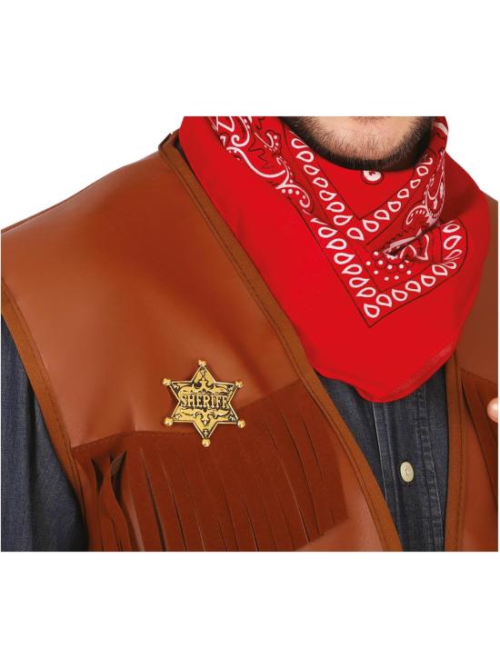 Estrela do Xerife – Distintivo de Metal Dourado com Fecho