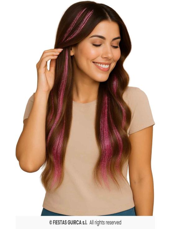 Extensões de cabelo com glitter - Festas Guirca