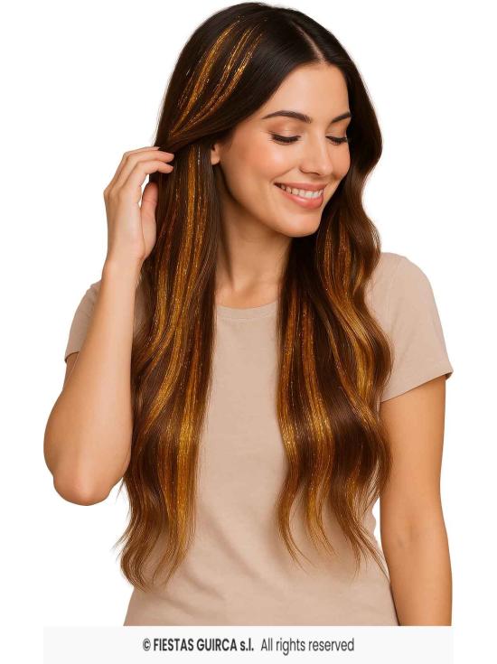 Extensões de cabelo com glitter - Festas Guirca