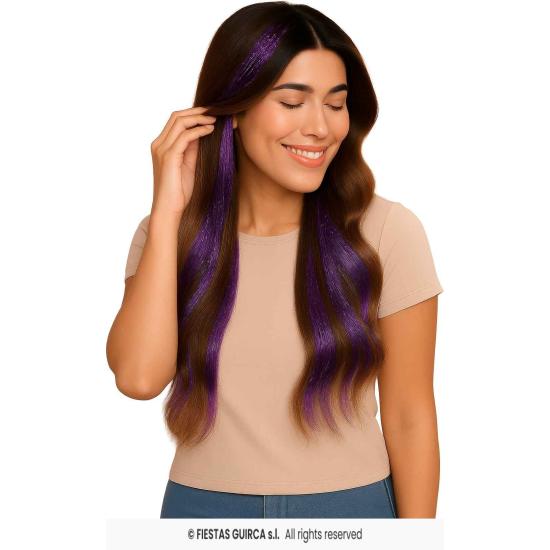 Extensões de cabelo com glitter - Festas Guirca