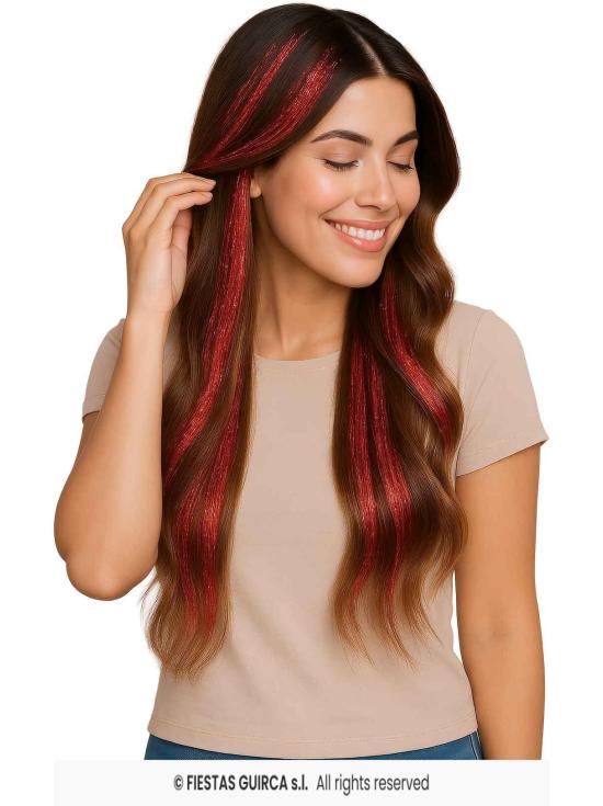 Extensões de cabelo com glitter - Festas Guirca