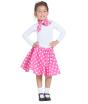 Saia anos 50 rosa com lenço tamanho infantil