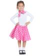 Saia anos 50 rosa com lenço tamanho infantil
