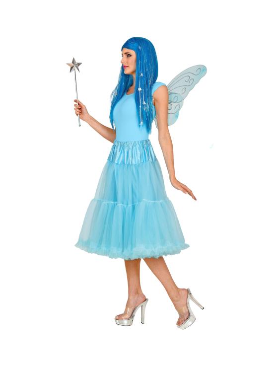 Saia anágua de tule 65 cm azul