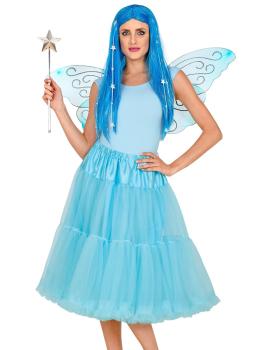 Saia anágua de tule 65 cm azul