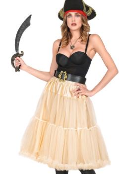 Saia anágua de tule 65 cm cor creme