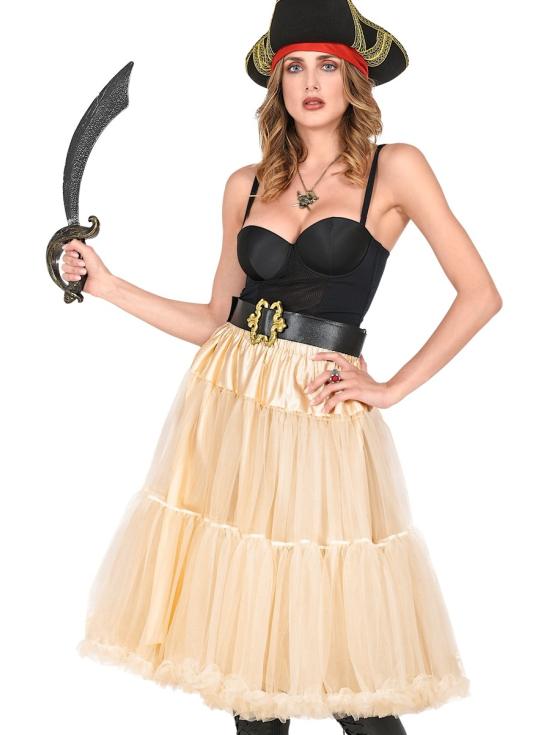 Saia anágua de tule 65 cm cor creme