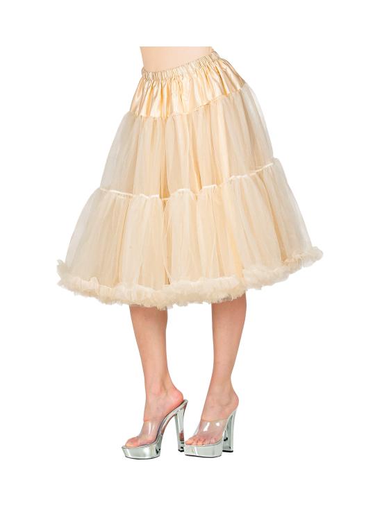 Saia anágua de tule 65 cm cor creme