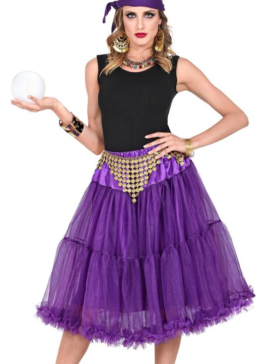 Saia Anágua de Tule 65 cm Roxo