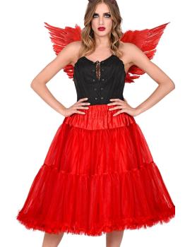 Saia anágua de tule 65 cm em vermelho