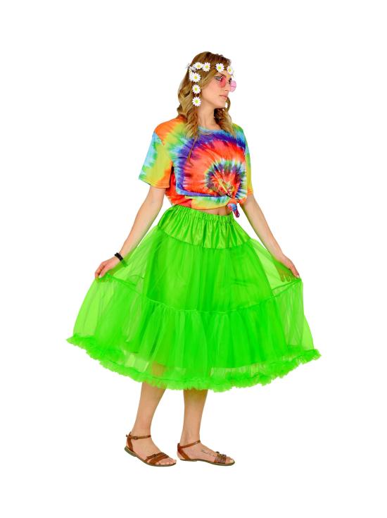 Saia Anágua de Tule 65 cm na cor Verde