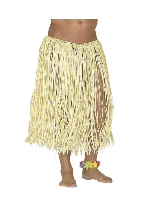 Saia de palha havaiana de luxo, tamanho adulto, 78 cm.