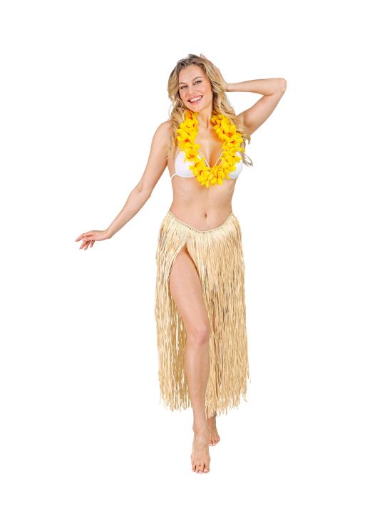 Saia de palha havaiana de luxo, tamanho adulto, 78 cm.