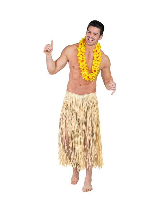Saia de palha havaiana de luxo, tamanho adulto, 78 cm.