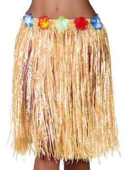 Saia floral havaiana de palha, 55 cm