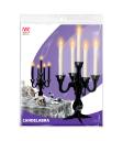Lanterna preta com vela e luz, 30 cm