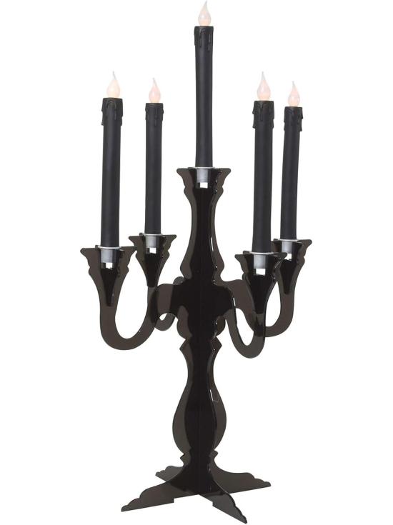 Lanterna preta com vela e luz, 30 cm