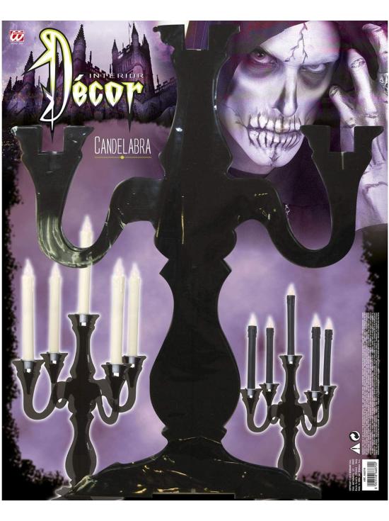 Lanterna preta com vela e luz, 30 cm