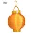 Lanterna em Tecido Laranja com Luzes Led Brancas 15cms