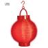 Lanterna em Tecido Vermelho com Luzes Led Brancas 15cms