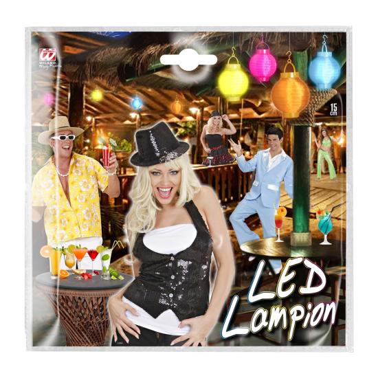 Lanterna em Tecido Azul com Luzes Led Brancas 15cms