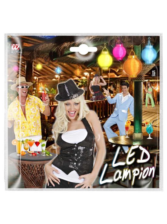 Lanterna em Tecido Verde com Luzes Led Brancas 15cms